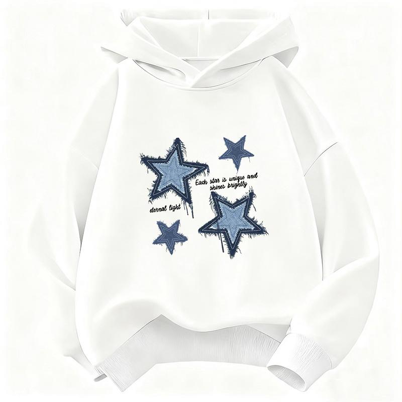 Streetwear Star Printed Hoodie Children's Sweatshirt Cute Hip Hop Hoody for Boys Girls Autumn Winter Casual Hoodies