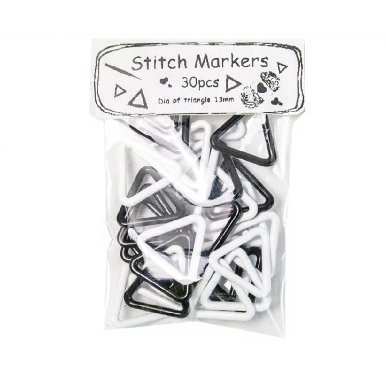 

30Pcs Triangular Locking Stitching Markers Colorful Metal Knitting Markers Rings for Sweaters Scarves Hat Sewing Project
