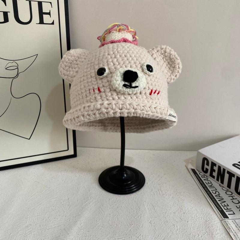 

JYL TS DIY KT Cat Hat Women Winter Cute Plush Warm Ear Protection Hat Faux Fur 1222Mao11702 тосканський коричневий колір
