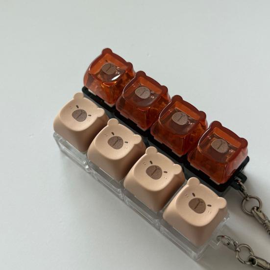 Kapibara Fidget Klaviatūra Streso Malšinimo Klaviatūra Pirštų Spaudiklis Raktų Pakabukas Deimpresijos Mygtukas Sensorinis Žaislas Kuprinės Kabantis Papuošalas