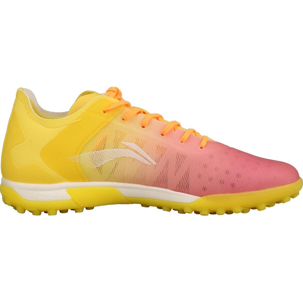 Li Ning PU Fabric Studded Non-Slip Durable Football Shoes Men Football Shoes Red Orange Yellow ASTR019-6