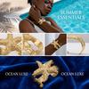 Luxury Gold Color Starfish Cuff Bracelet for Women Chunky Statement Open Bangle Girls Summer Beach Vacation Jewelry Accessories