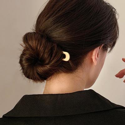 French Style Hair Stick U-Shaped Large Hair Clip Thick Long Hair Metal Hairpin Decorative Secure Hold Bun Holder