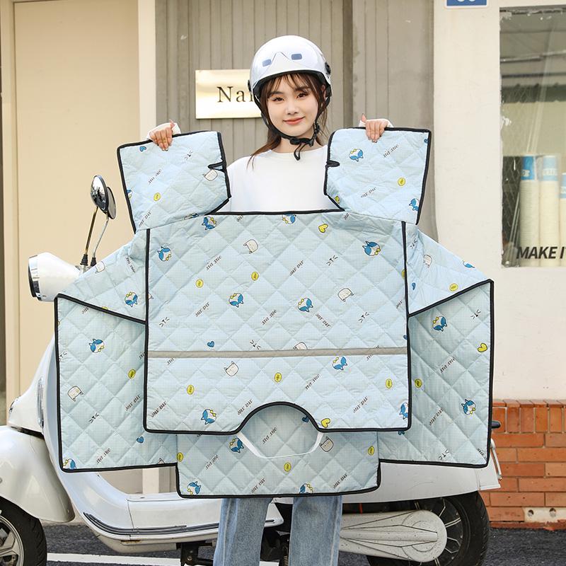 Windschutzscheibe für Elektrofahrrad: Sommer-Sonnenschutz, Sonnenschutzmittel, Winddicht, Doppelseitige wasserdichte Steppdecke für Frühling & Herbst.