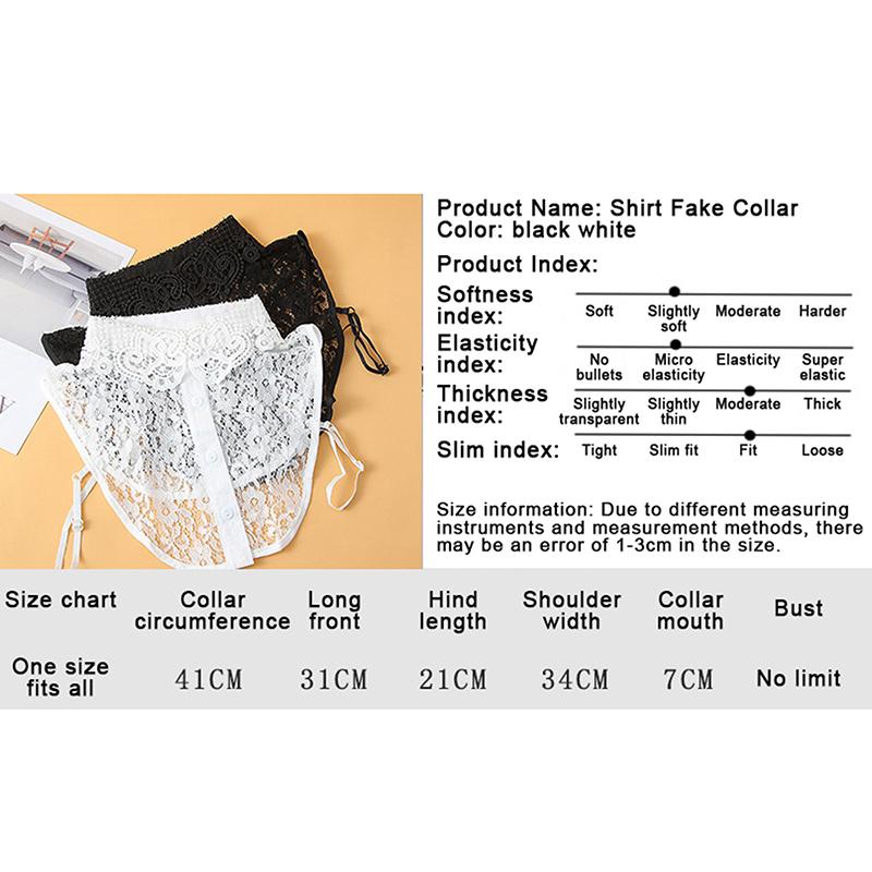 Damen Spitzenpuppe Falscher Kragen Schal Wickel Abnehmbar Abnehmbarer Spitzen-Falschkragen Verstellbar Damen Kleidung Accessoire