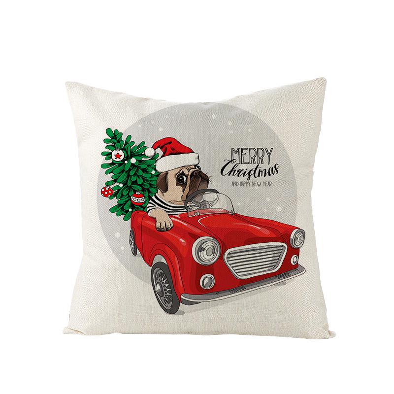 Cartoon Bedruckter Polyester Kissenbezug Zuhause Weihnachts-Serie Sofa Kissenbezug Neuer Kissenbezug