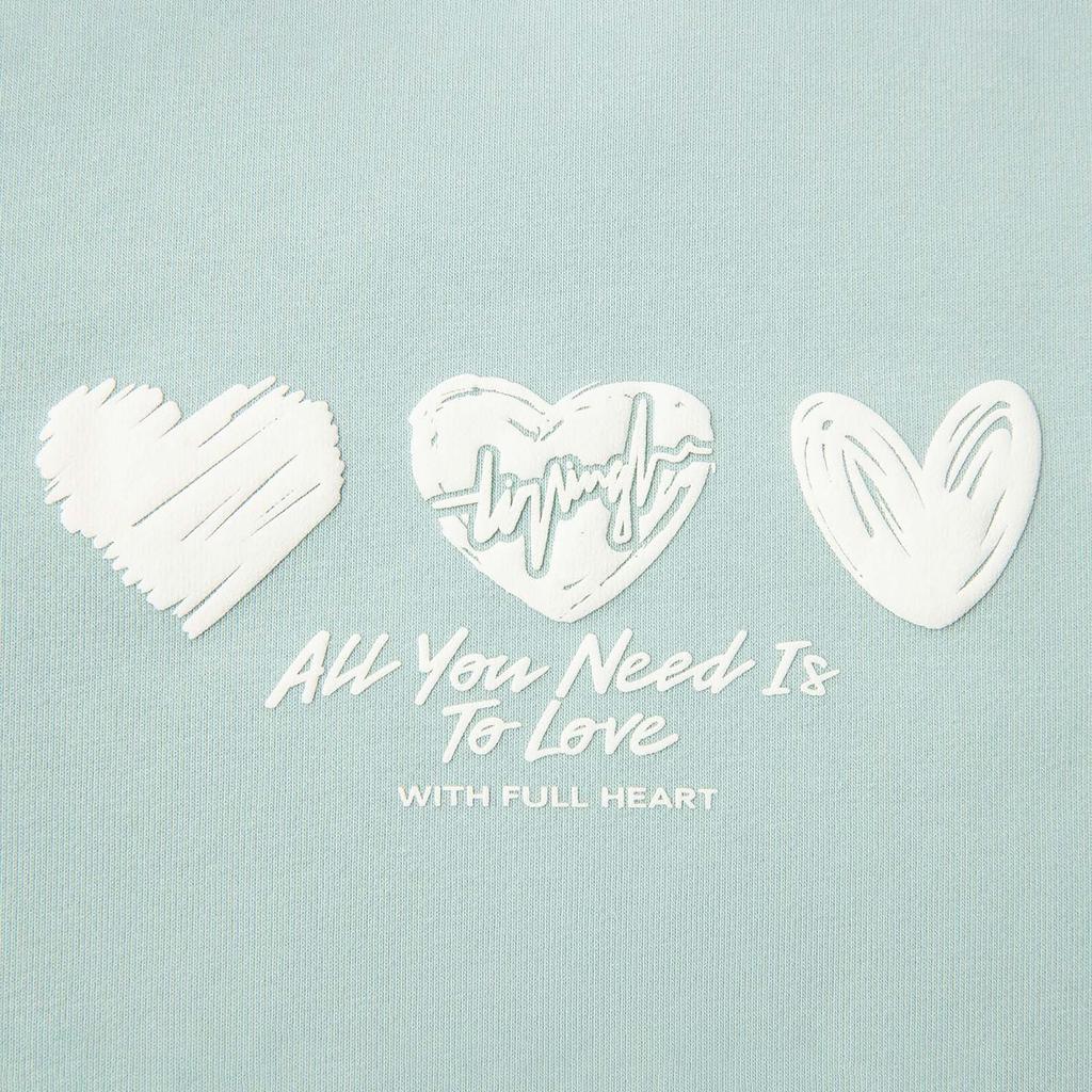 Li Ning Comfortable Casual Simple Letter Print Round Neck Pullover Sweatshirt Women Sweatshirt Mesh-Green AWDV806-2