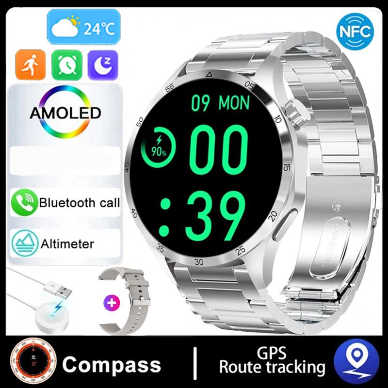 4 Smart Watch Men Watch 4 Pro AMOLED HD Screen Bluetooth Call NFC Health Monitoring Smartwatch 2024 Νέο ρολόι