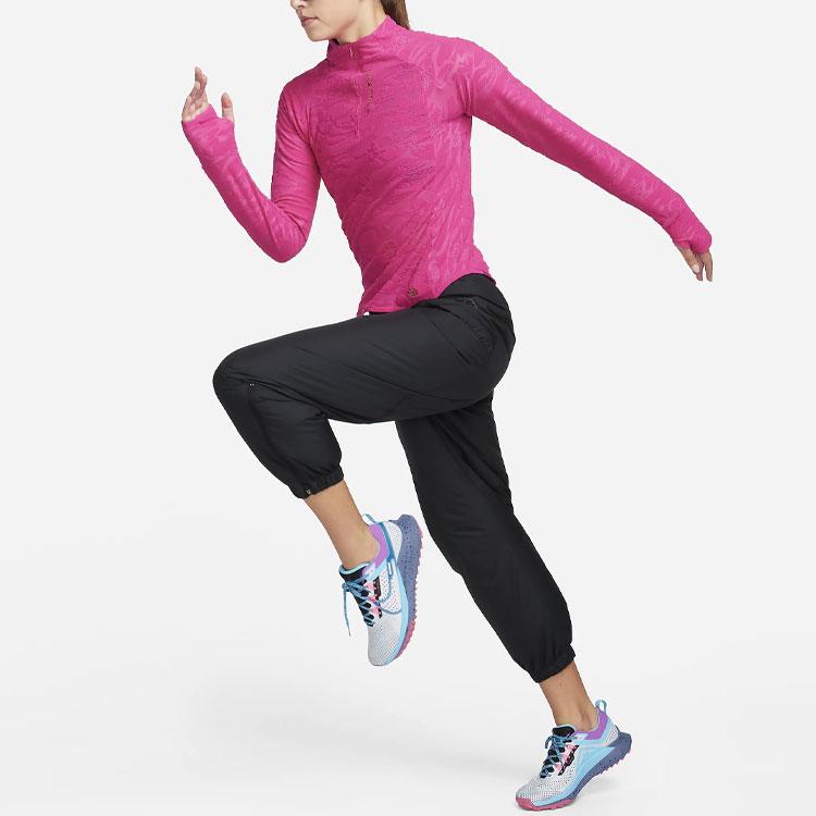 Nike Trail Letter Embroidery Printed Sports Long Sleeve T-Shirt Women tops Rose-Red FB7637-615