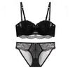 French sexy lace underwear women's half cup strapless non-slip back underwear large chest small large size bra