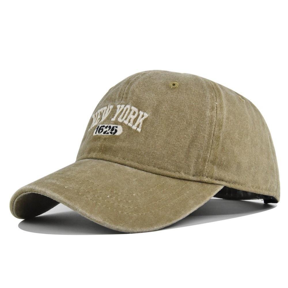 Retro Letter New York Embroidery Baseball Cap Visor Washed Cotton Baseball Hats Adjustable Peaked Cap For Man Women