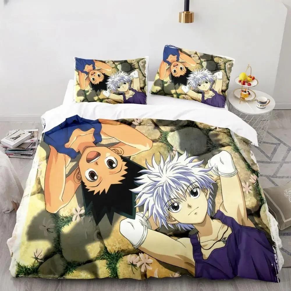 3D Print Anime Hunter X Hunter Duvet Cover Set Bedding Set Japanese Anime Twin Queen King Quilt Cover Pillowcases Home Textiles