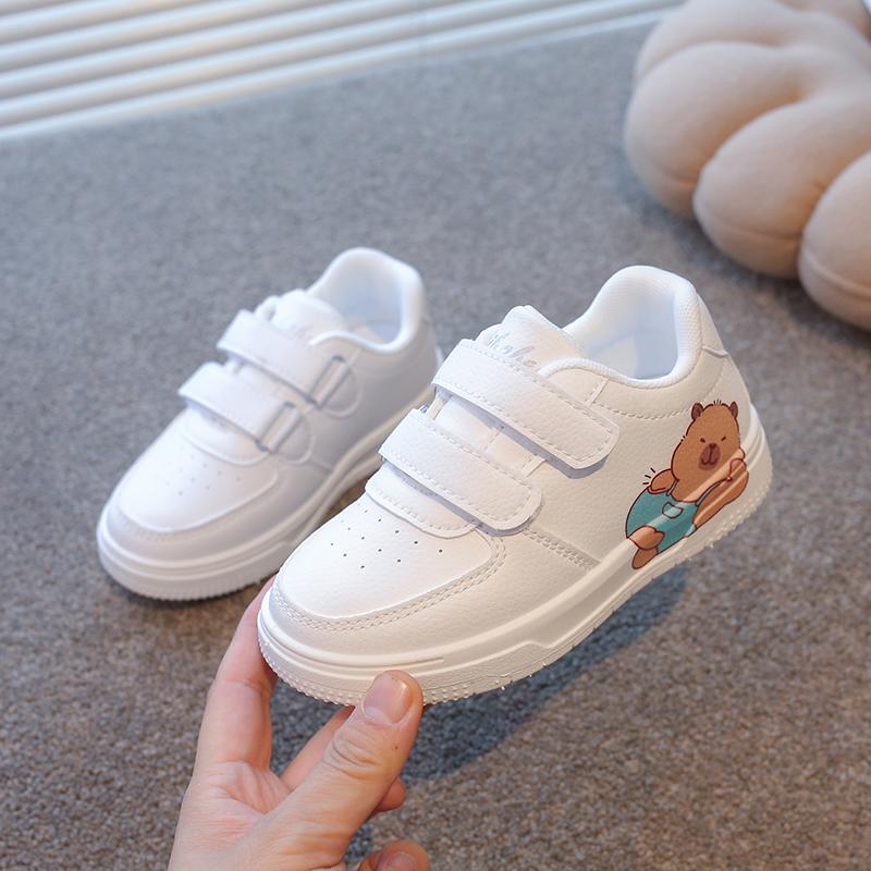 

Cartoon Capybara Fashion Kids Shoes for Boys Girls Unisex Children Casual Sneakers White with Prints Easy To Wear Non-slip New 37