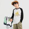 Dodocool Boys' Cotton Color-Block Raglan Long-Sleeve Letter Print T-Shirt
