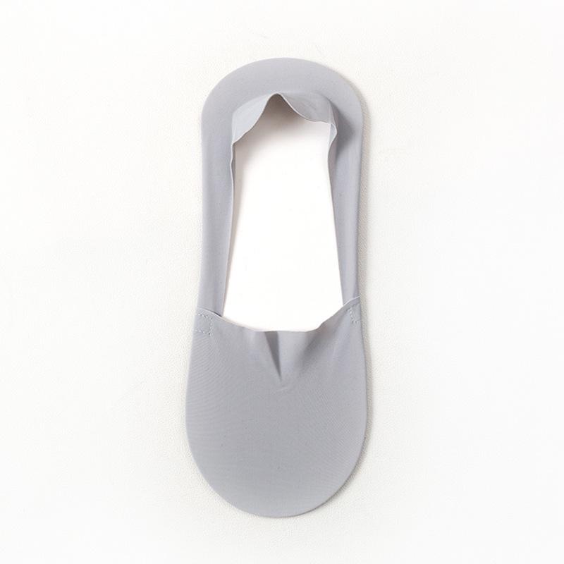 

«Мужские невидимые нескользящие носки Ice Silk Boat Socks — летние тонкие, с неглубокой прошивкой» One Size (39-43) светло-серый