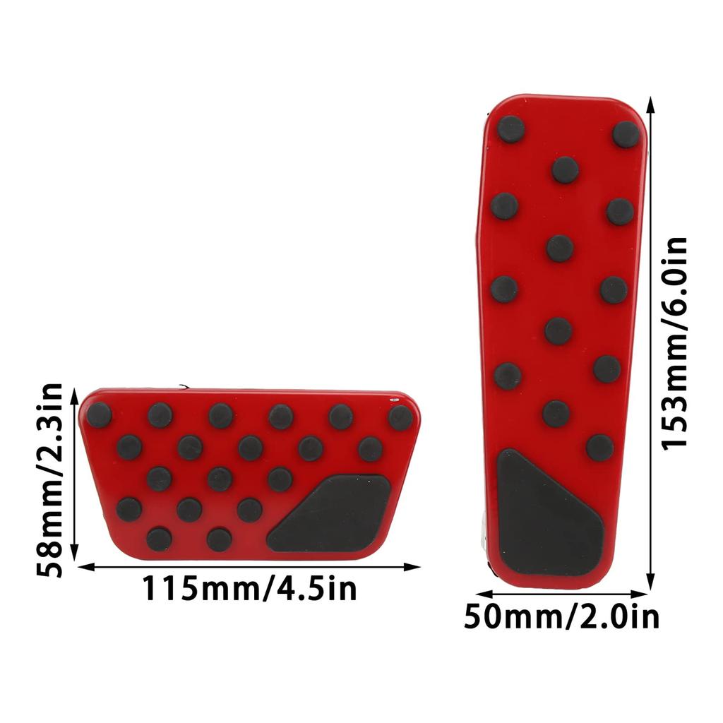 Qiilu Brake Pedal Pads 2pcs Accelerator Brake Pedal Anti Slip Foot Pedal Pad Replacement for Dodge Challenger 2009-2021