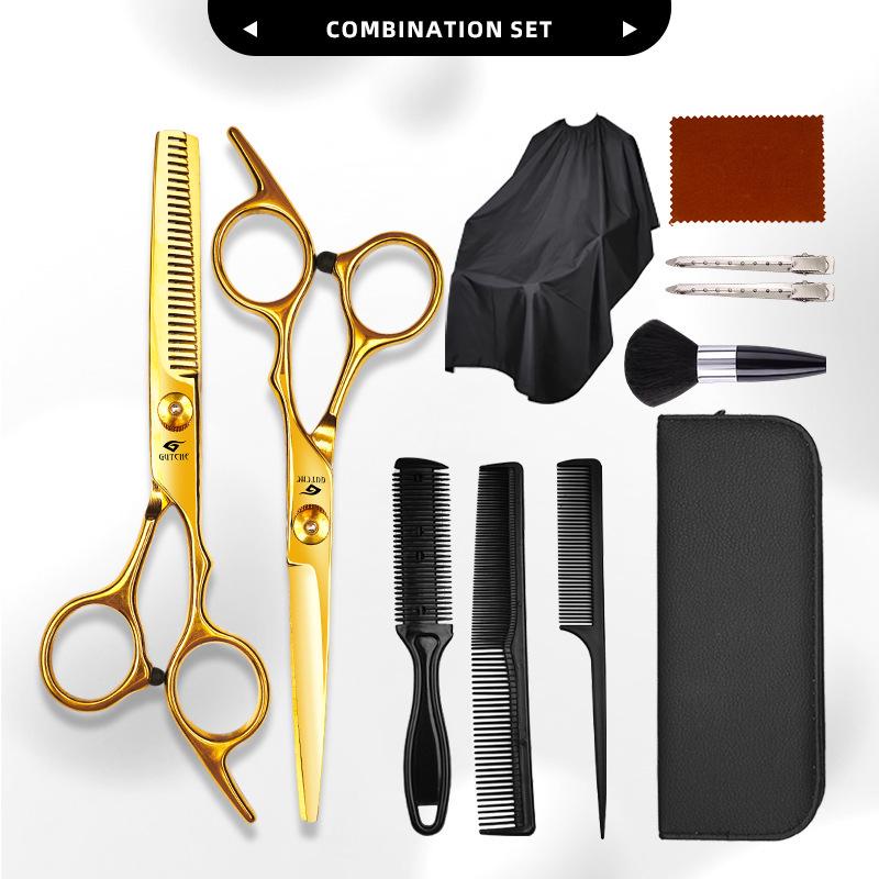 Gold Cap Stainless Steel Hair Cutting & Thinning Scissors for Professional Stylists