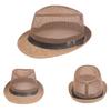 Herren Fedora Breiter Rand Netz Frühling Sommer Einfarbige Flache Krempe Sonnenschutzhut für Draußen