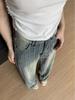 Women's Striped Low-Waist Slimming Retro Jeans - Autumn 2024 Collection, Straight & Wide-Leg Design.