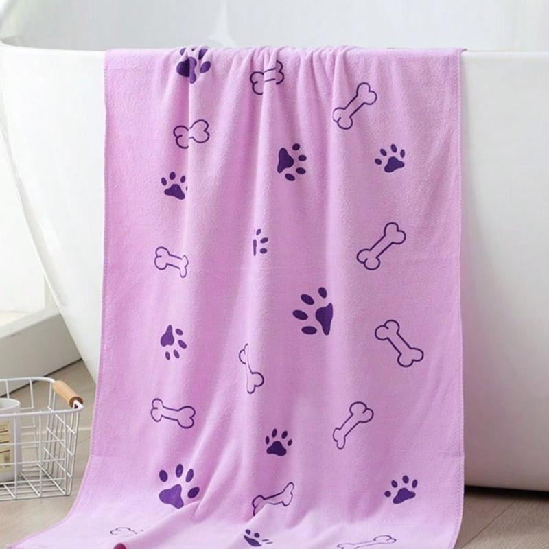 Quick Drying, Cartoon Print Pet Bathing Towel, Ideal For Drying Cats, Dogs, Pet Grooming