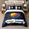 Custom Bedding Set Djurgårdens IF Pattern, Print Name Text 1 Duvet Cover Plus 2 Pillowcases Home Textile