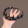 Women Headband Ribbon Decor Anti-slip Teeth Hair Hoop Versatile Bright