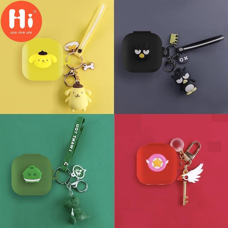 

Привет, милый мультяшный чехол для наушников для Samsung Galaxy Buds Live, силиконовый чехол для Galaxy Buds Pro, коробка для наушников со шнурком