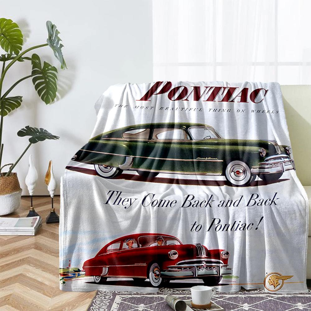 Pontiac Theme Printed Blanket - Perfect for Couch, Bed, Travel & Outdoor Use | Machine Washable, Cozy & Durable.