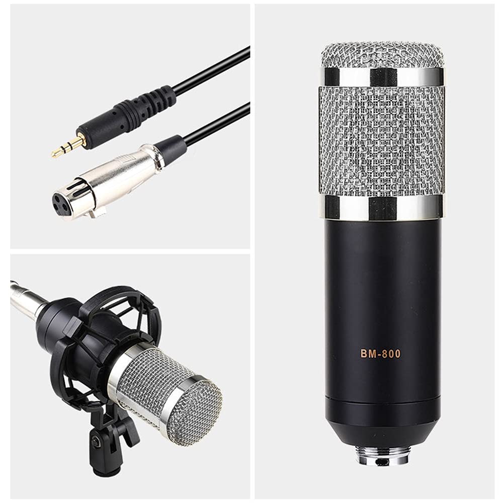 FUNFANG BM800 Professional Condenser Microphone USB Microphone Studio Recording Broadcast Equipment with Arm Stand