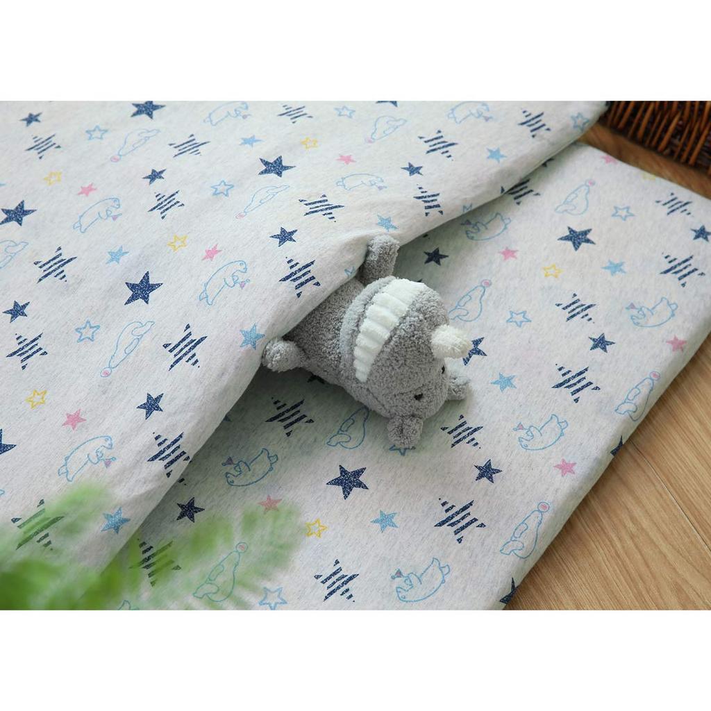 TopCharme 2-Piece Washable Naptime Bedding Set, Comforter Cover and Futon Cover, for Daycare/School (Star)