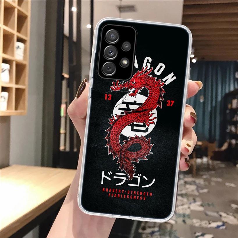 Japanese Dark Dragon Tattoo Phone Case For Samsung Galaxy A56 A55 A54 A53 A16 A15 A14 A13 A36 A35 A34 A33 A26 A25 A24 A23 A05S A