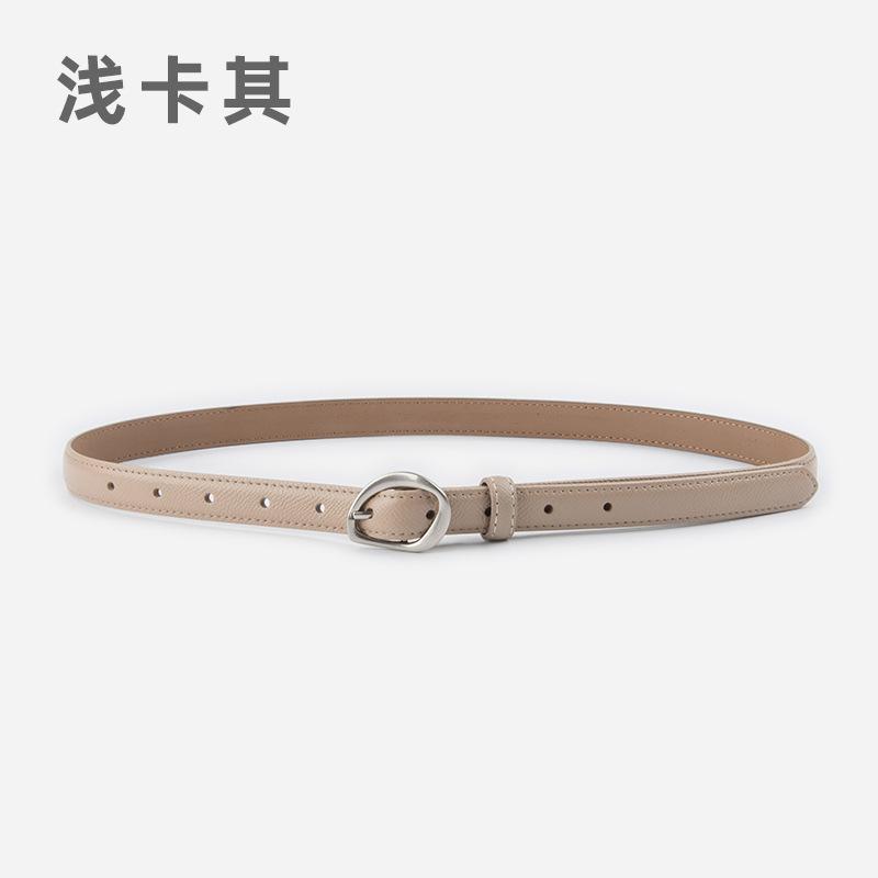 

Cuckoo Leather Goods Кожаный женский тонкий ремень из коровьей кожи Женский декоративный для джинсов Повседневные брюки 105cm легкие хаки