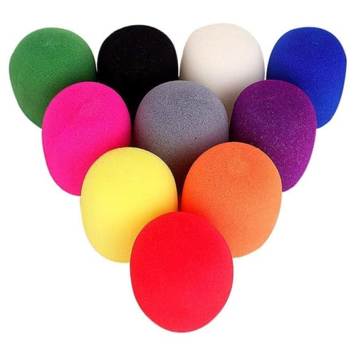 Microphone Covers, Microphone Sponges, 10 Pieces in 10 Colors, Protective Covers, Noise Reduction, Multicolored Sponge Cover Case Caps, Non-Disposable