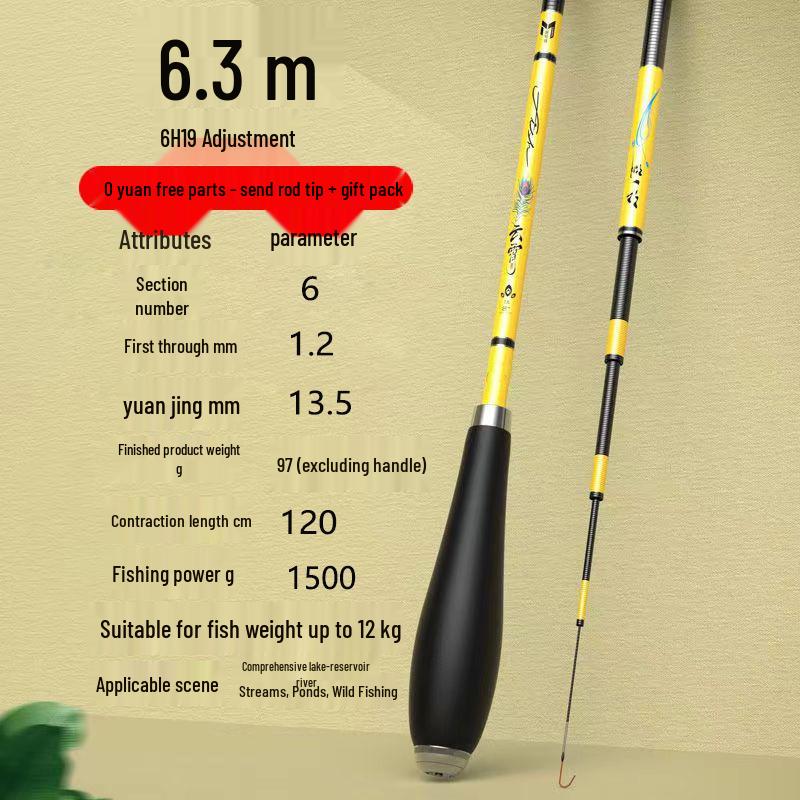 Ultralight Ultra-Hard Carbon Carp Fishing Rod - Extremely Fine Action Hand Rod