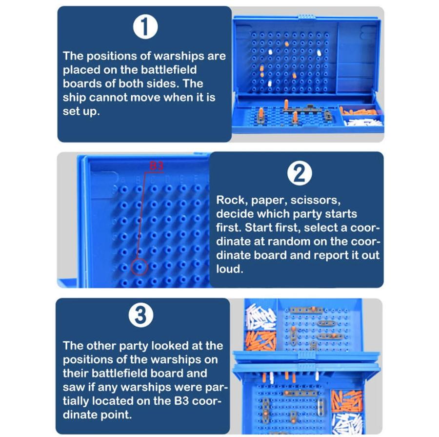 Kids Sea Battle Board Game | Educational Naval Strategy & Logic Game | Fun Family Interactive Battleship Plaything For Ages