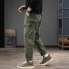 American trendy brand retro functional splicing overalls men's loose straight large size Harlan pants spring pure cotton casual pants