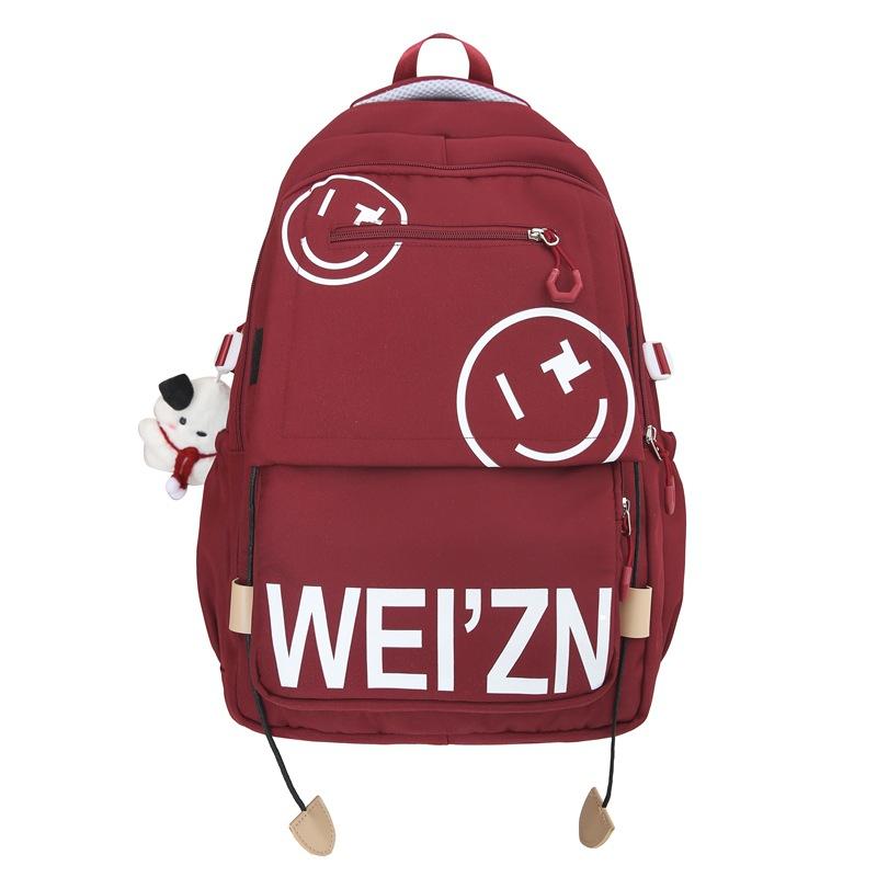 

Жіночий літерний рюкзак Студентський шкільний рюкзак великої місткості червоний