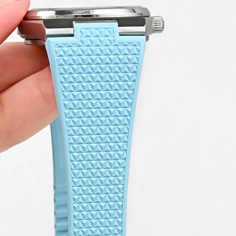 Pro hodinky Tissot PRX T137 FKM 11mm 12mm pánské dámské řemínek na hodinky z fluorokaučuku náramek s rychloupínací skládací sponou řemínek na zápěstí