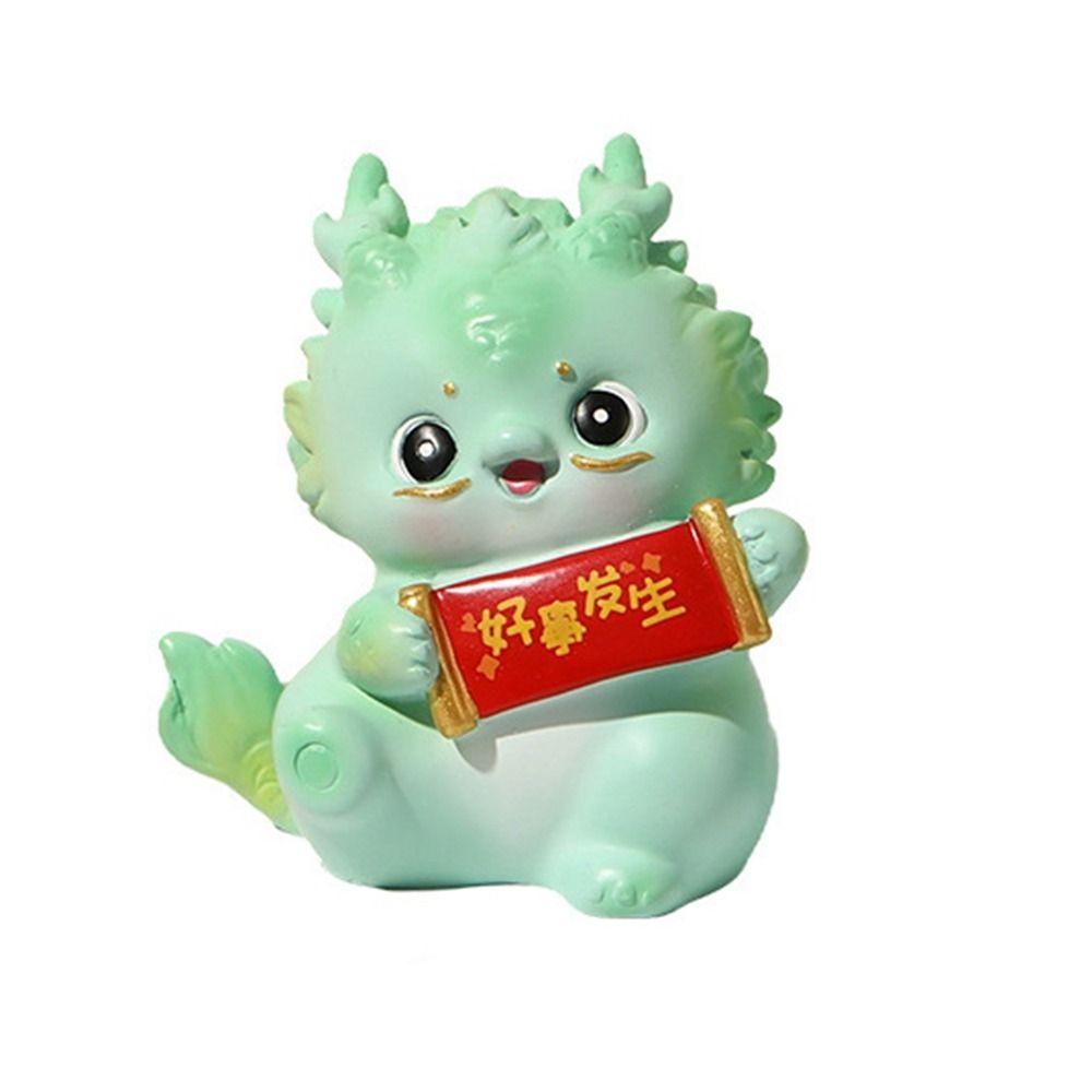 Waterproof Zodiac Dragon Ornaments Dragon Design Resin Dragon Miniatures Wear-resistant Cartoon Dragon Year Lucky Ornaments