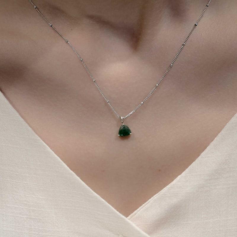 HARANG HR 25N_Triangle Cut Gem Necklace