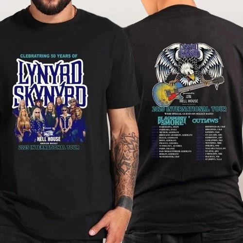 Lynyrd Skynyrd Rock Band 50 Years 2026 International Tour Shirt S-5XL XXXXL