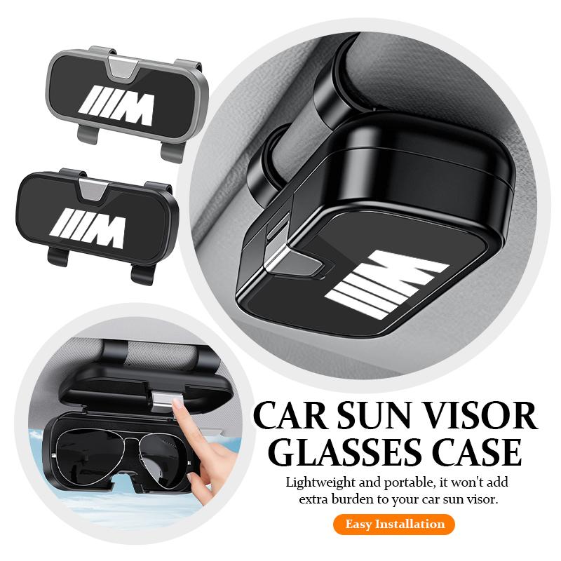 OOYR4 Car Sun Visor Glasses Case Anti-Scratch Sunglasses Storage Box For BMW M Performance Alpina M3 M5 M6 X1 X3 X4 X5 G20