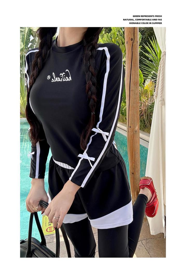 Women's Two-Piece Scuba Suit: Long Sleeve & Pants, Sun Protection, Quick Dry, Slim Fit, Surfing & Snorkeling Swimwear.