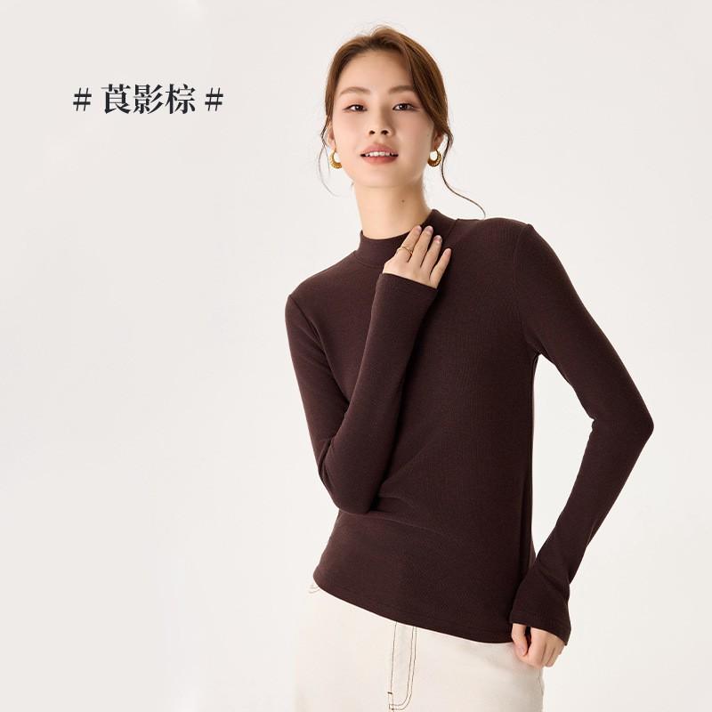 Womens Warm Half Turtleneck Thermal Base Layer Top Soft Stretch Long Sleeve Winter Tee