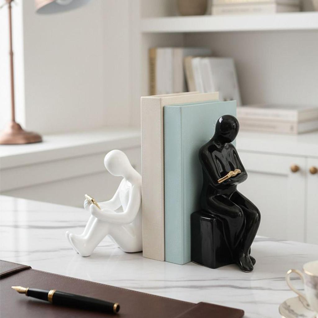 Book Holder for Shelf Compact Adjustable Tilt Angle Organization Decorative Modern Bookends for Family Friends Living Room Home