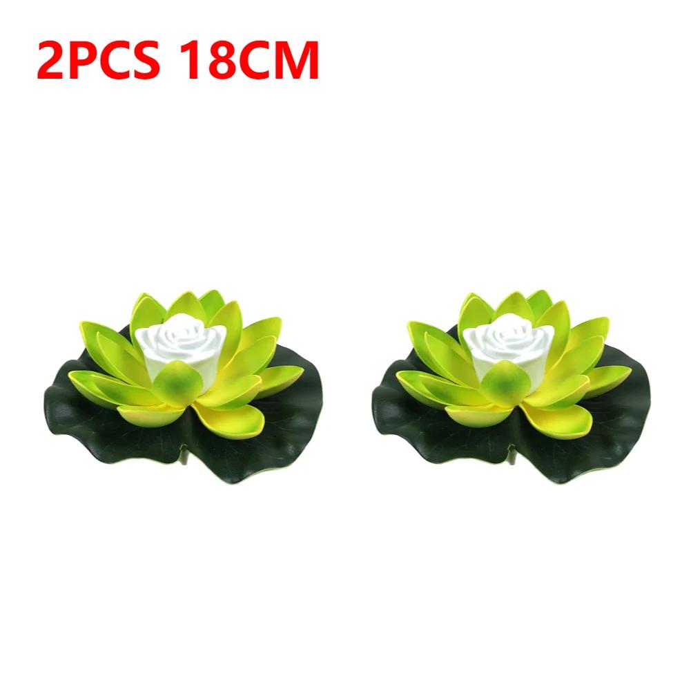 20-1Pcs Energy Saving Solar Powered Lamp Night Light LED 18cm Artifical Floating Lotus Garden Pool Pond Fountain Decoration