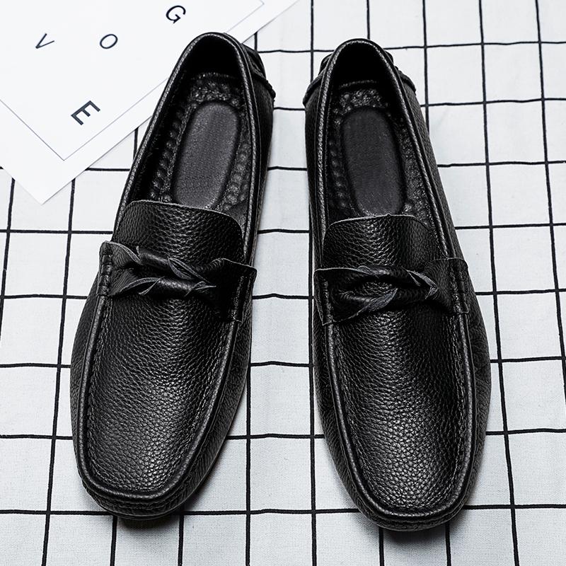 Casual Leather Shoes Men Stylish Men Shoes Genuine Leather Men Loafers Moccasins Slip On Men's Flats Male Luxury Brand Italian