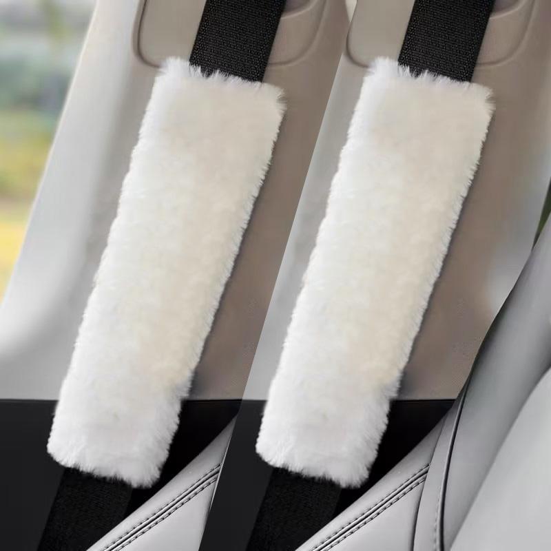 2pcs High Quality Long Plush Car Seat Belt Cover Cute Cartoon Panda Bear Imitation Rabbit Auto Safety Shoulder Pad Decrotion