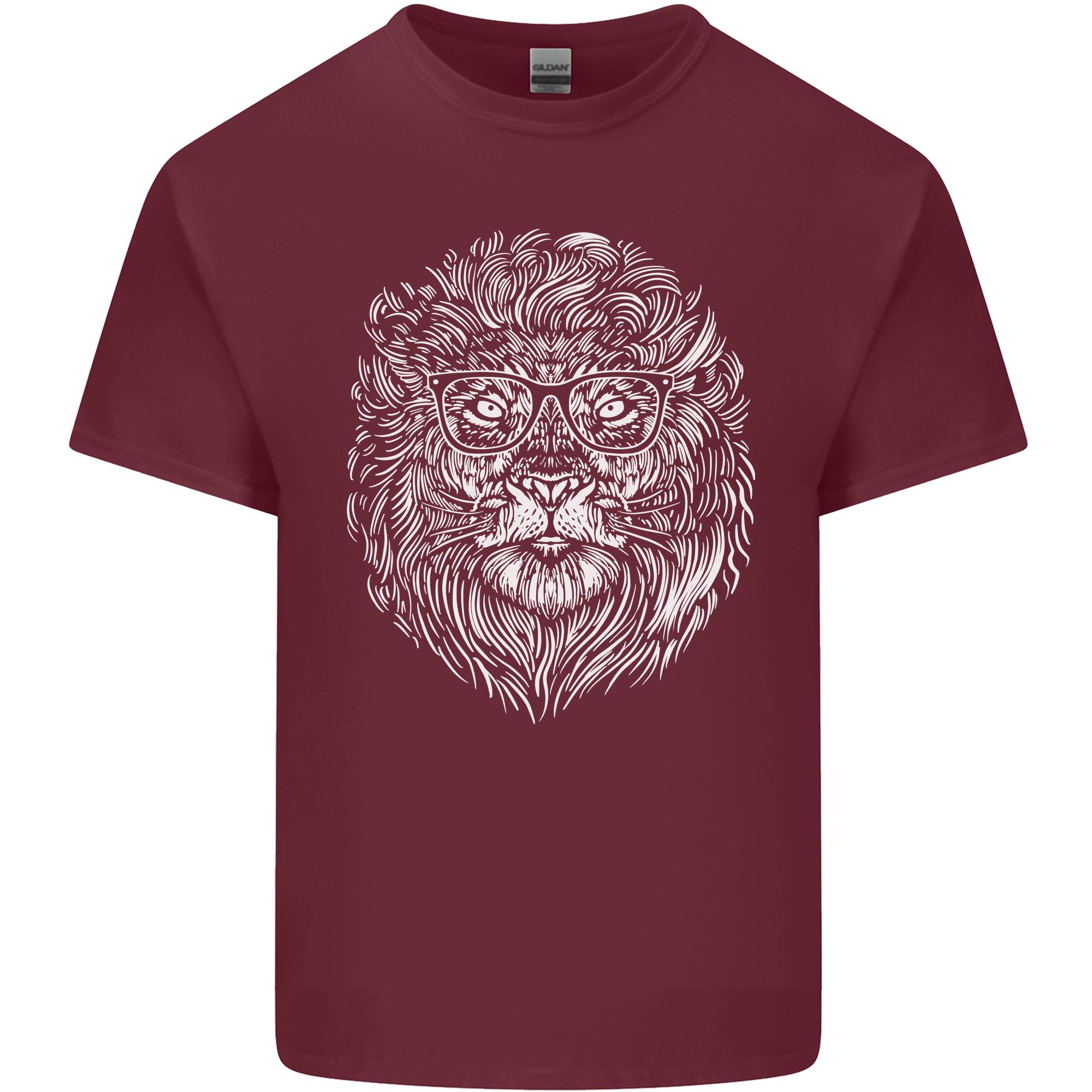 Funny Hipster Lion Unisexs Light Cotton TShirt S