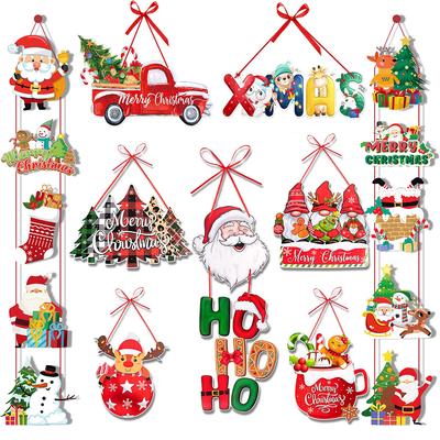 Christmas Decoration Door Banner Door Hanging Garland Porch Sign Backdrop Decoration For Christmas Xmas Holiday Party Supplies